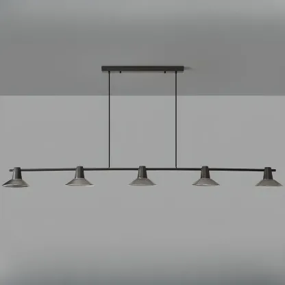 Modern Black Cone Glass Adjustable Island Light for Kitchen Area Image - 11