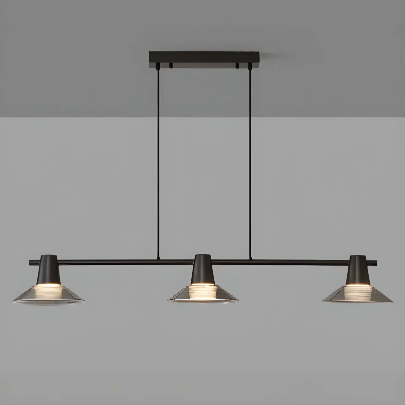 Modern Black Cone Glass Adjustable Island Light for Kitchen Area Image - 12 | homeyfad