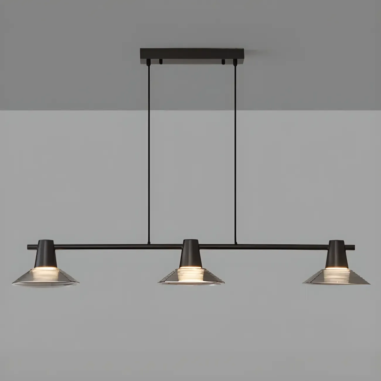 Modern Black Cone Glass Adjustable Island Light for Kitchen Area Image - 12