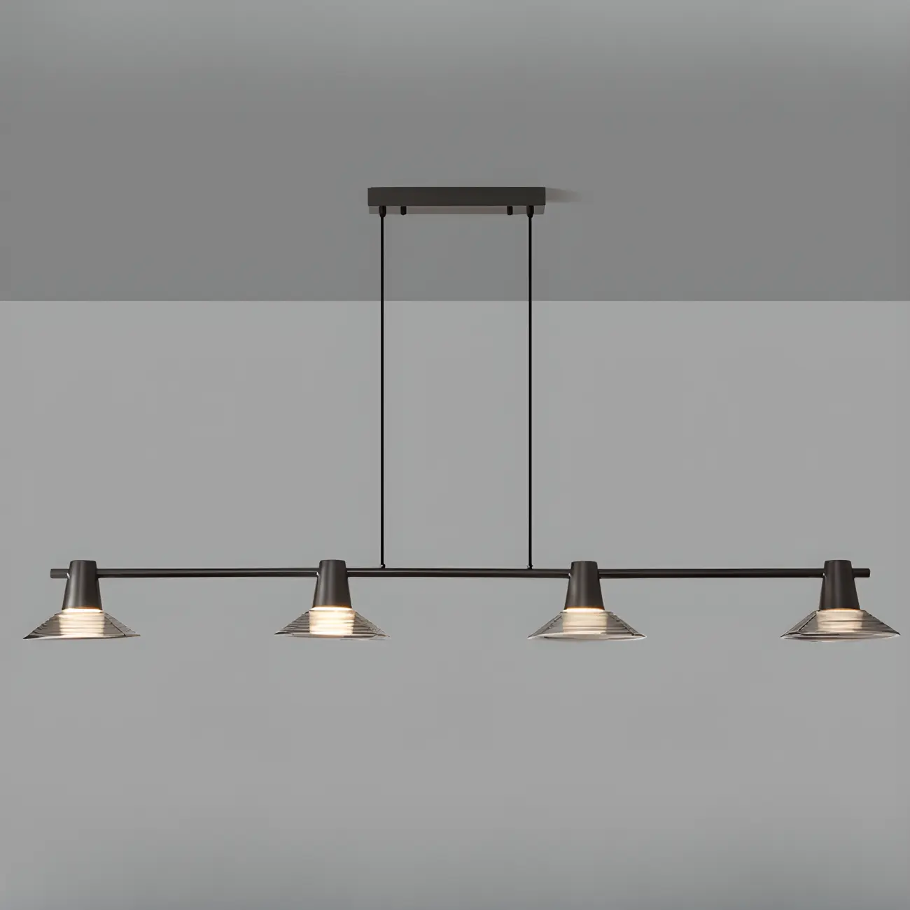 Modern Black Cone Glass Adjustable Island Light for Kitchen Area Image - 13 | homeyfad