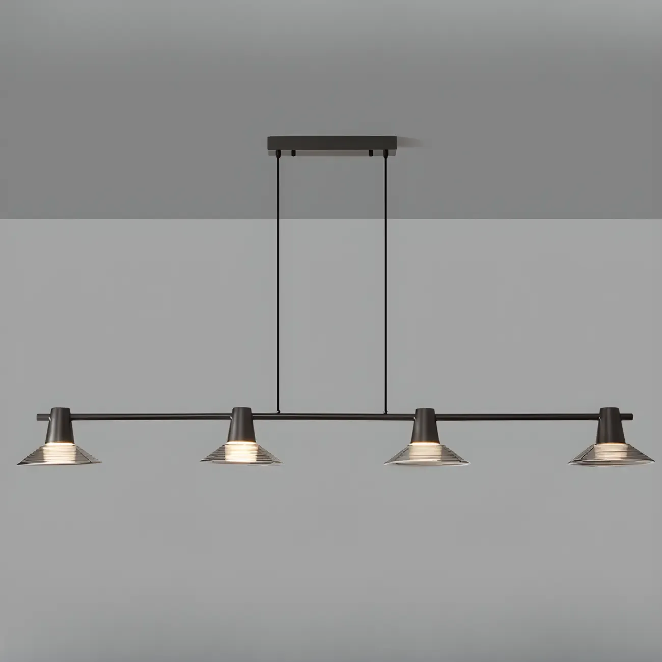 Modern Black Cone Glass Adjustable Island Light for Kitchen Area Image - 13