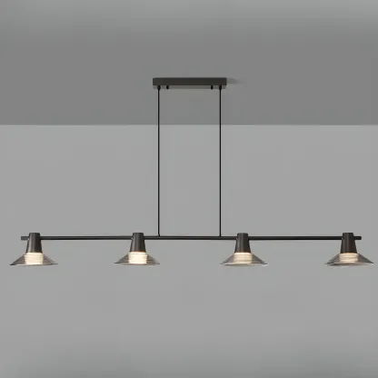 Modern Black Cone Glass Adjustable Island Light for Kitchen Area Image - 13