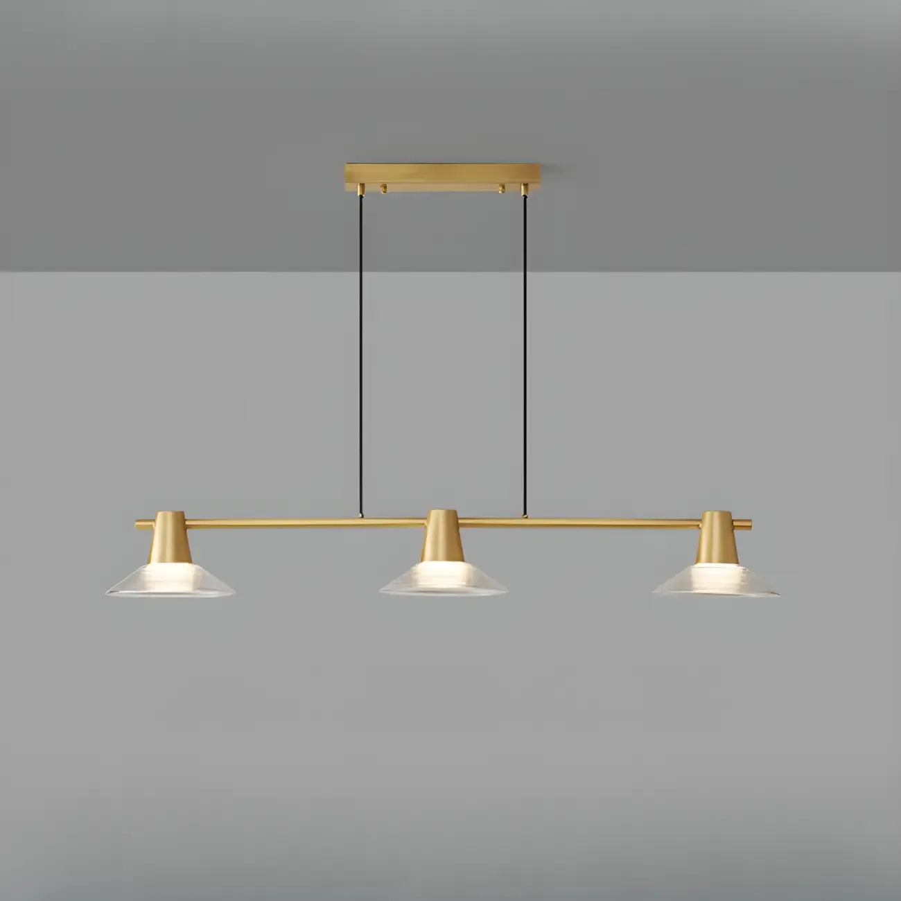 Modern Black Cone Glass Adjustable Island Light for Kitchen Area Image - 15