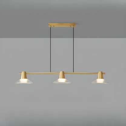 Modern Black Cone Glass Adjustable Island Light for Kitchen Area Image - 15