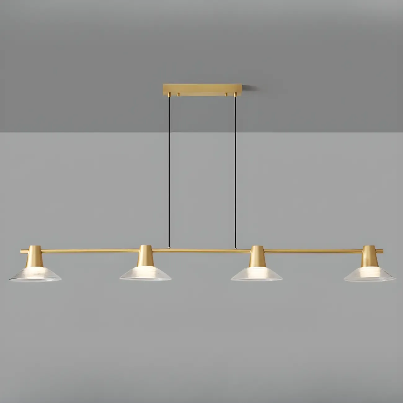 Modern Black Cone Glass Adjustable Island Light for Kitchen Area Image - 16