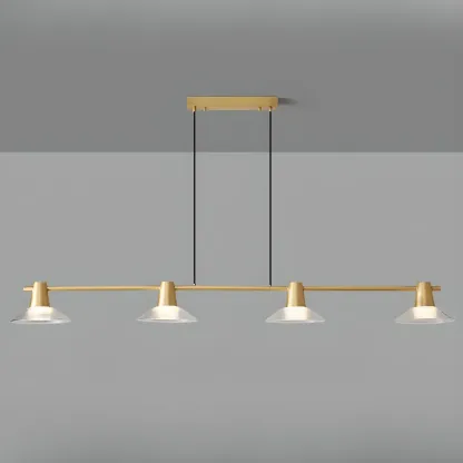 Modern Black Cone Glass Adjustable Island Light for Kitchen Area Image - 16