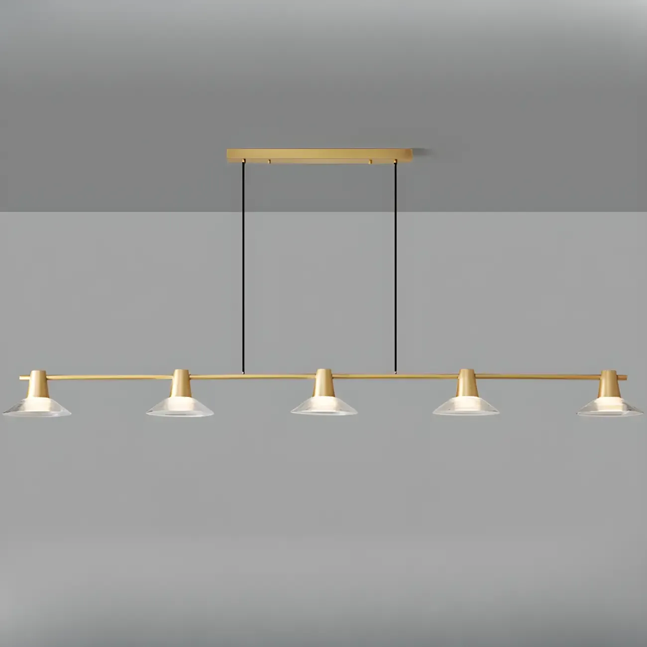 Modern Black Cone Glass Adjustable Island Light for Kitchen Area Image - 17