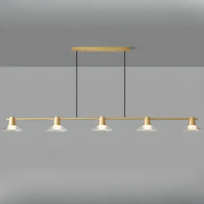 Modern Black Cone Glass Adjustable Island Light for Kitchen Area Image - 17