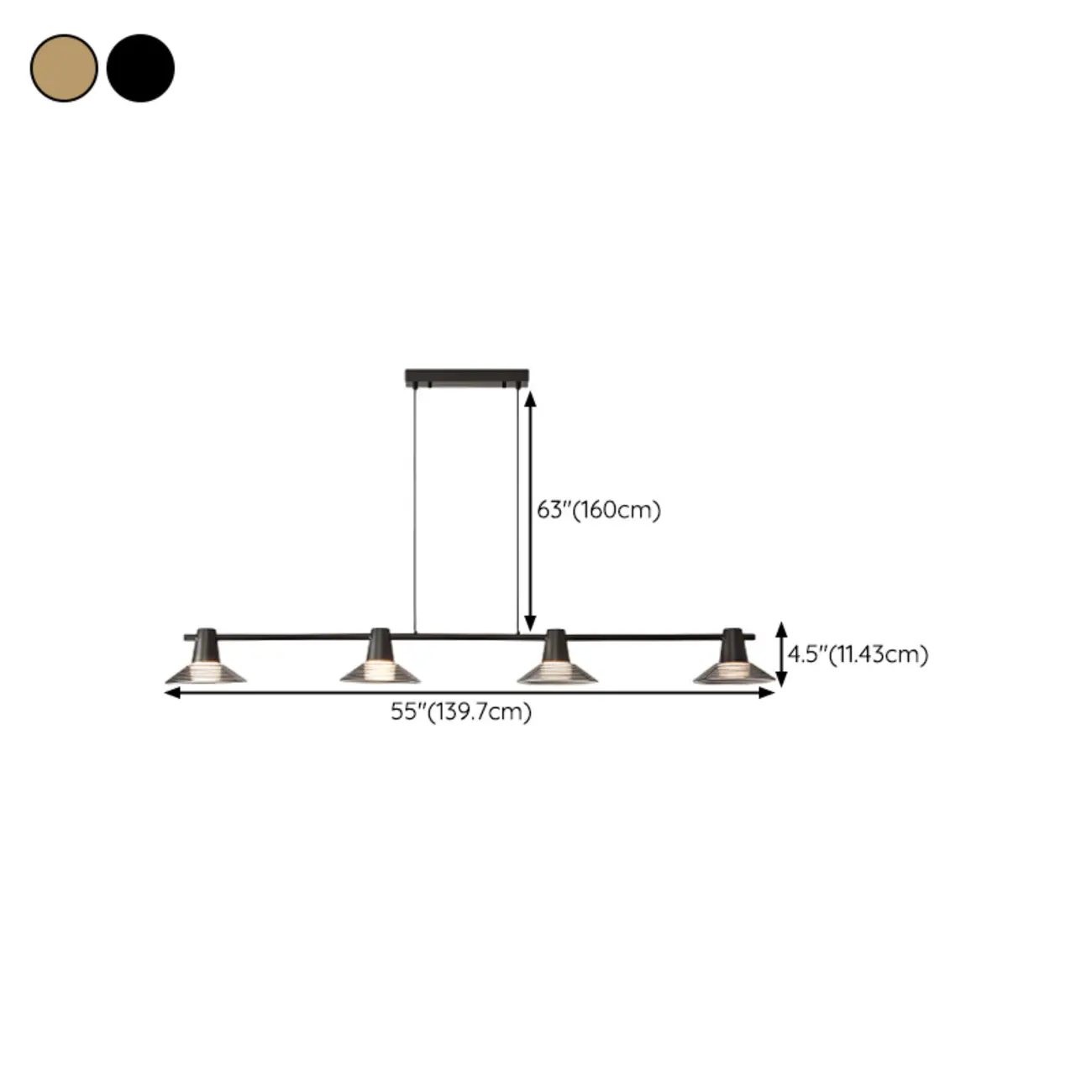 Modern Black Cone Glass Adjustable Island Light for Kitchen Area Image - 24 | homeyfad