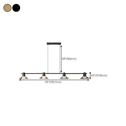 Modern Black Cone Glass Adjustable Island Light for Kitchen Area Image - 24