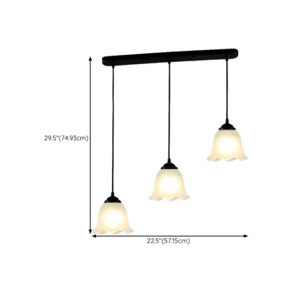 Modern Glass Island Pendant Light with Iron, 3-Lights #size