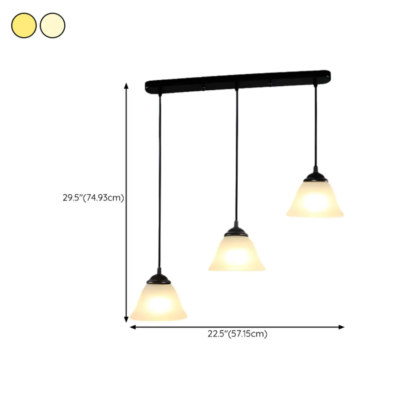 Modern Glass Island Pendant Light with Iron, 3-Lights Image - 11