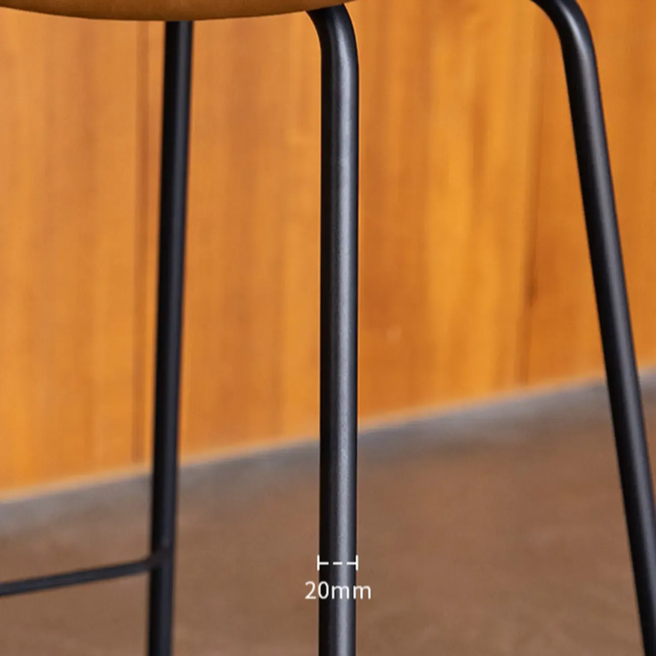 Simplistic Metal Frame Faux Leather Low Back Bar Stools Image - 12