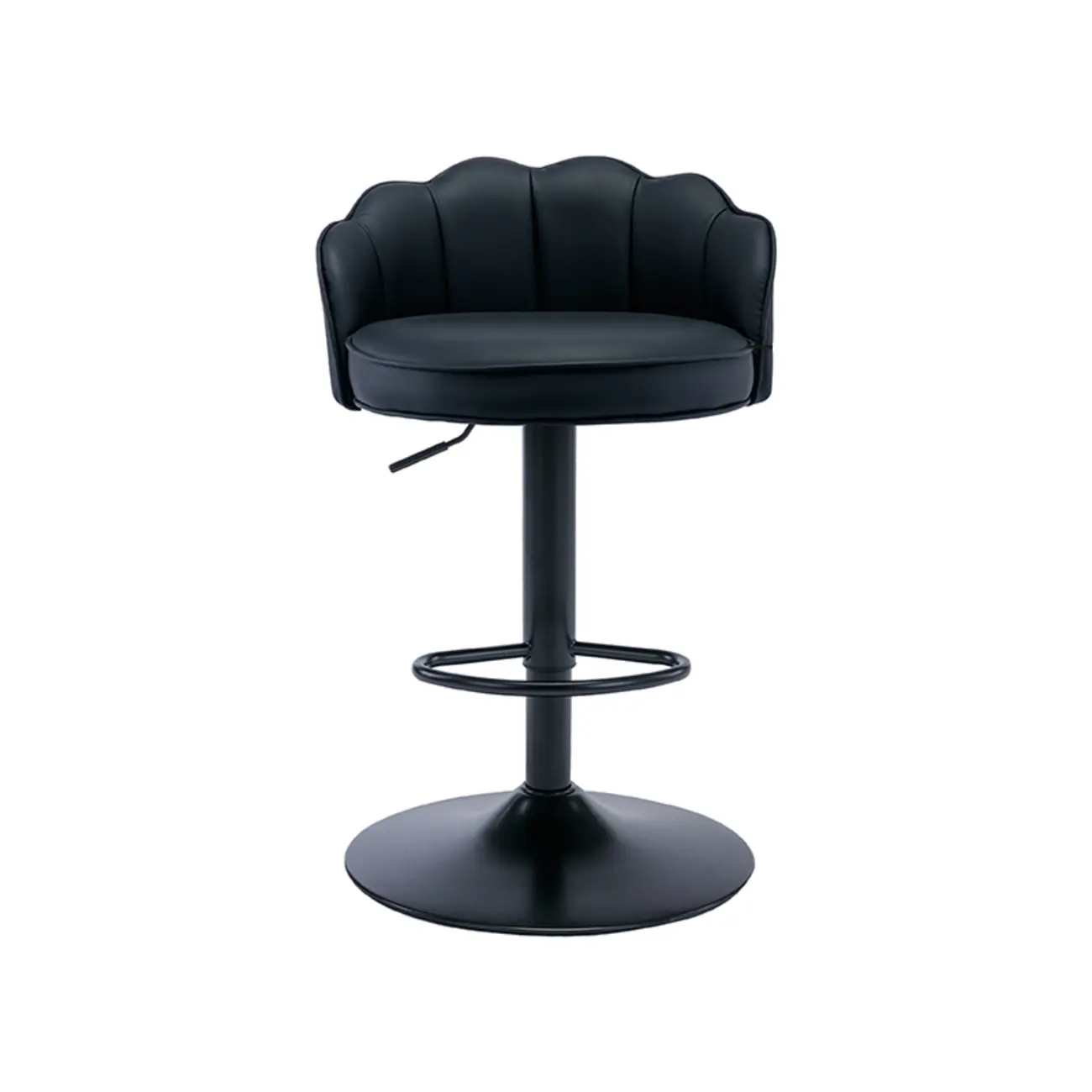 Industrial Leather Swivel Bar Stools with Curved Back for Home Image - 5 | homeyfad