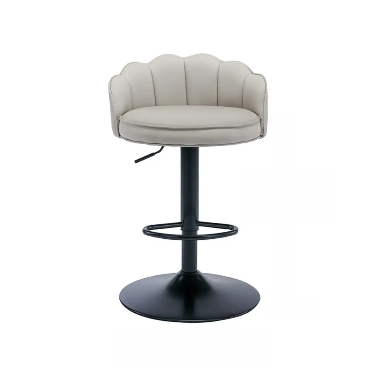 Industrial Leather Swivel Bar Stools with Curved Back for Home Image - 15