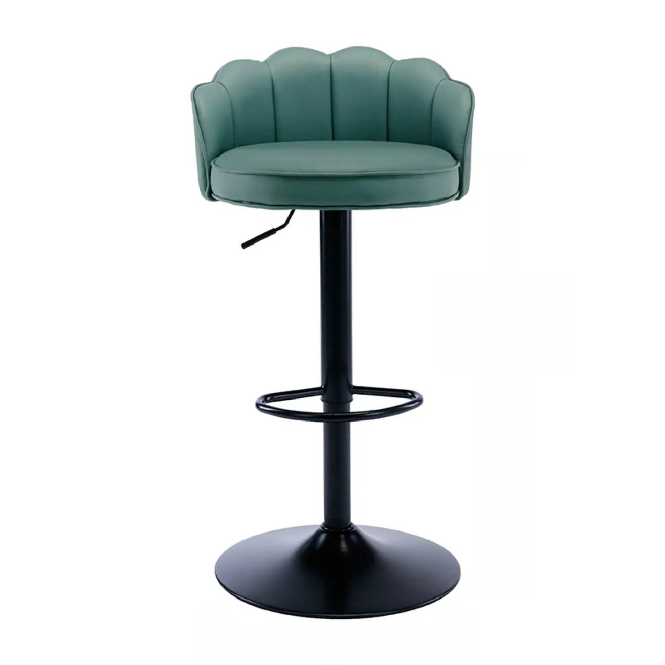 Industrial Leather Swivel Bar Stools with Curved Back for Home Image - 18 | homeyfad