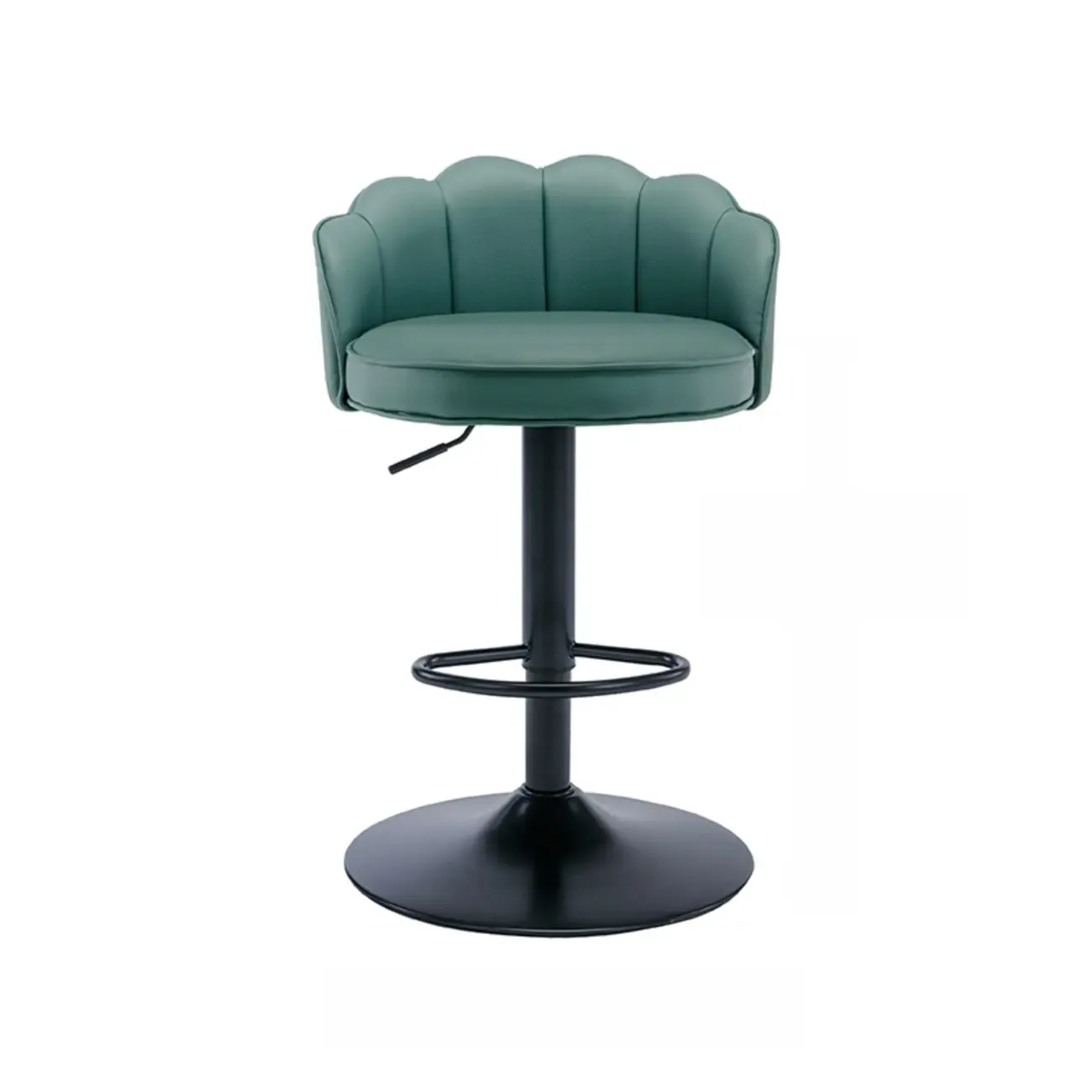 Industrial Leather Swivel Bar Stools with Curved Back for Home Image - 19