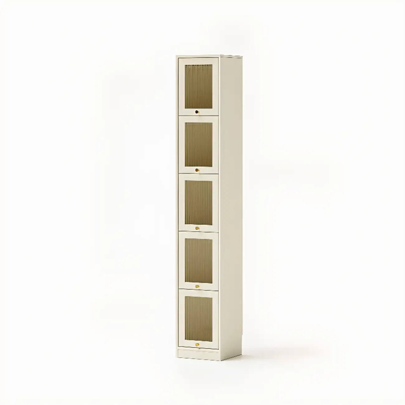 Cherry Wood Vertical Bookcase with Glass Doors Image - 5