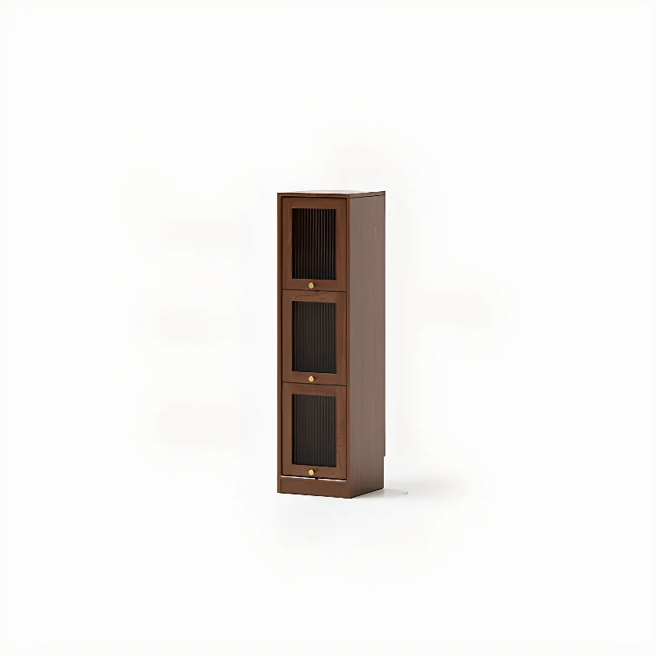 Cherry Wood Vertical Bookcase with Glass Doors Image - 13 | homeyfad