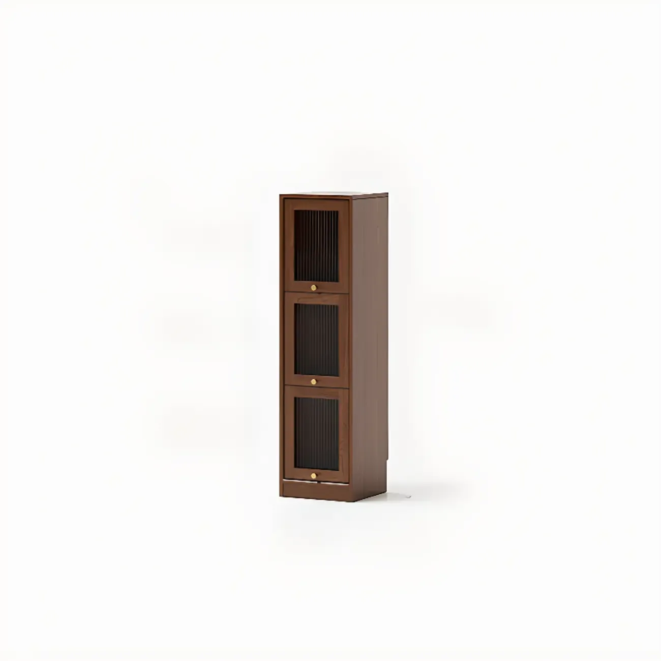 Cherry Wood Vertical Bookcase with Glass Doors Image - 13