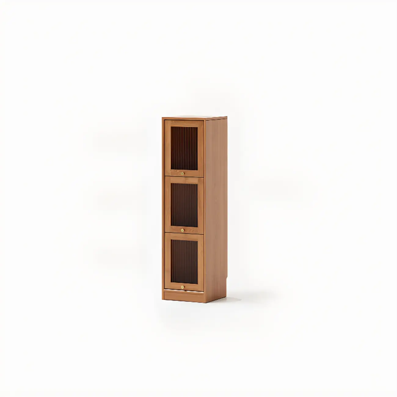 Cherry Wood Vertical Bookcase with Glass Doors Image - 15 | homeyfad