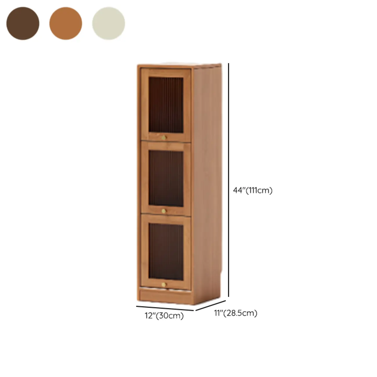 Cherry Wood Vertical Bookcase with Glass Doors Image - 23 | homeyfad