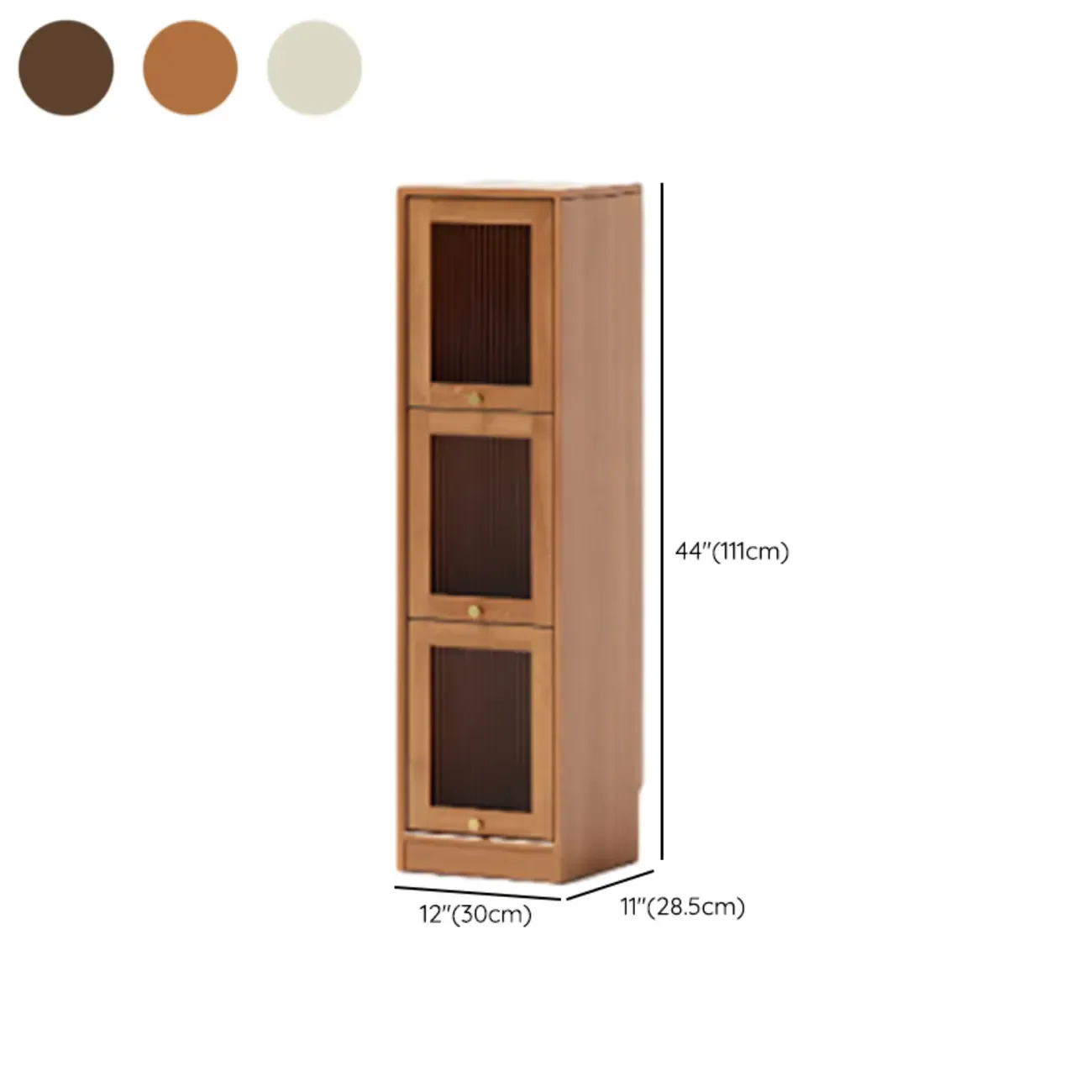 Cherry Wood Vertical Bookcase with Glass Doors Image - 23