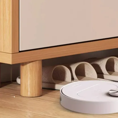 Natural Narrow Drop Front Shoe Cabinet with Doors Image - 12