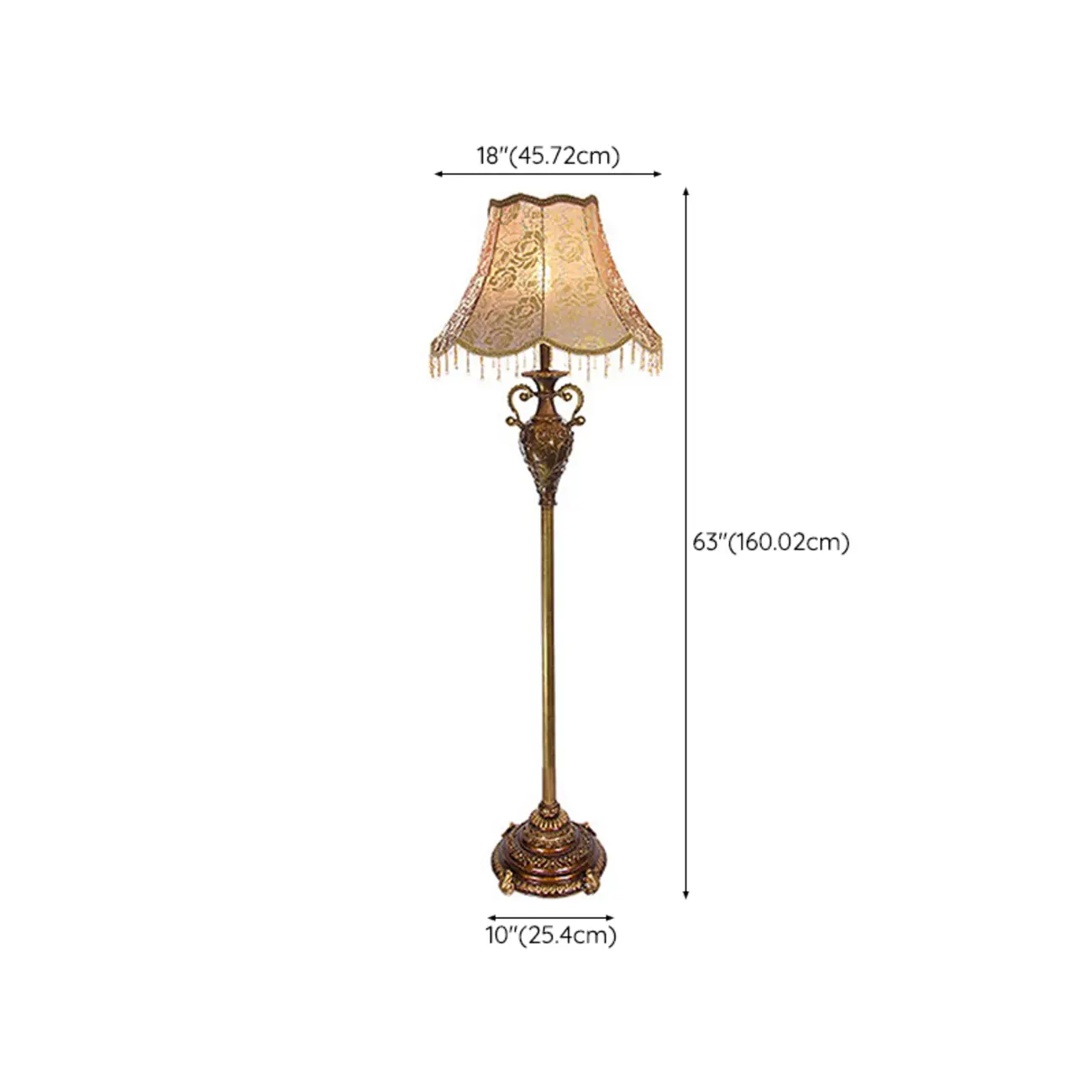 Vintage Resin Floor Lamp with Pagoda Shape for Living Room  #size