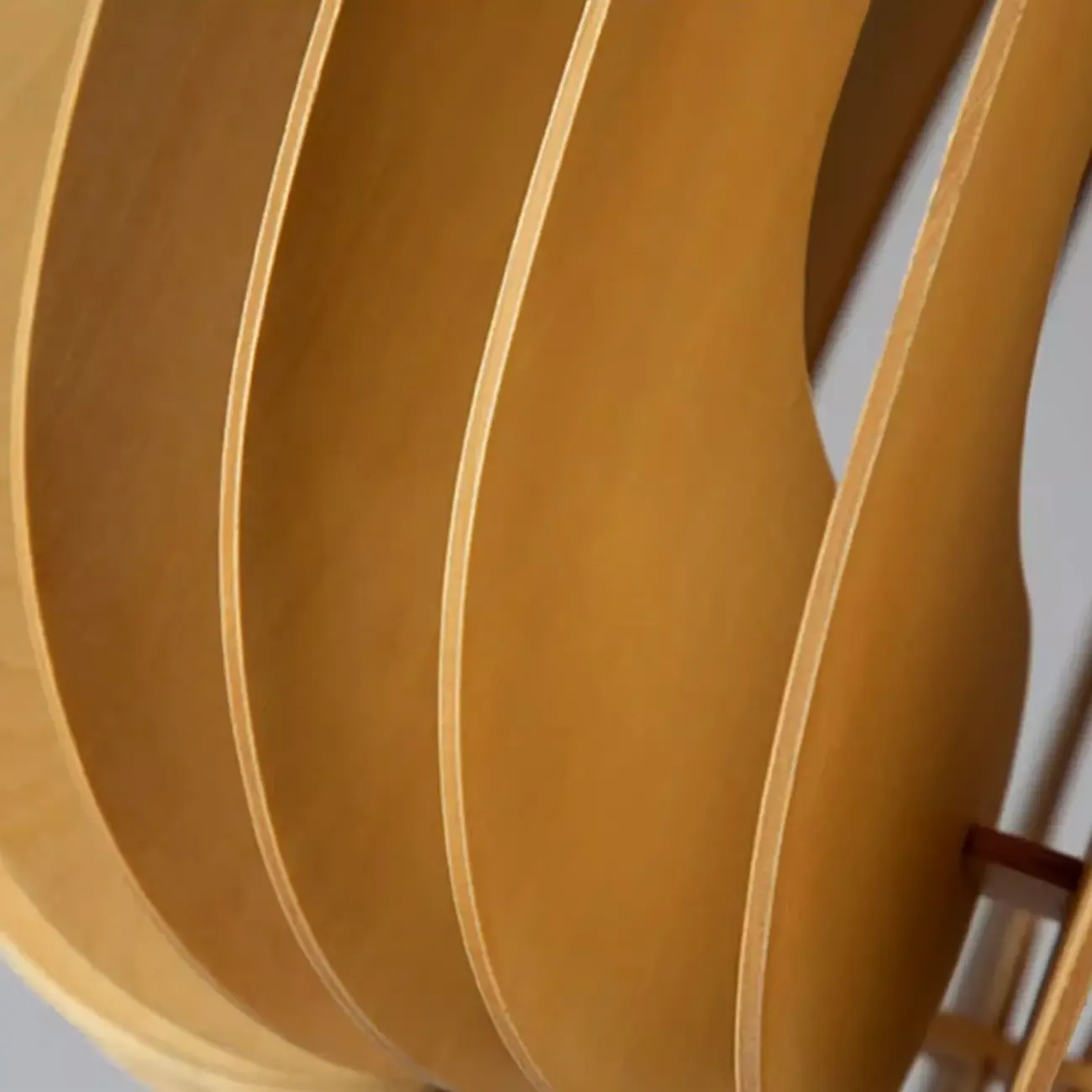 Modern Wood Drum Cord Hanging Pendant Light Image - 7