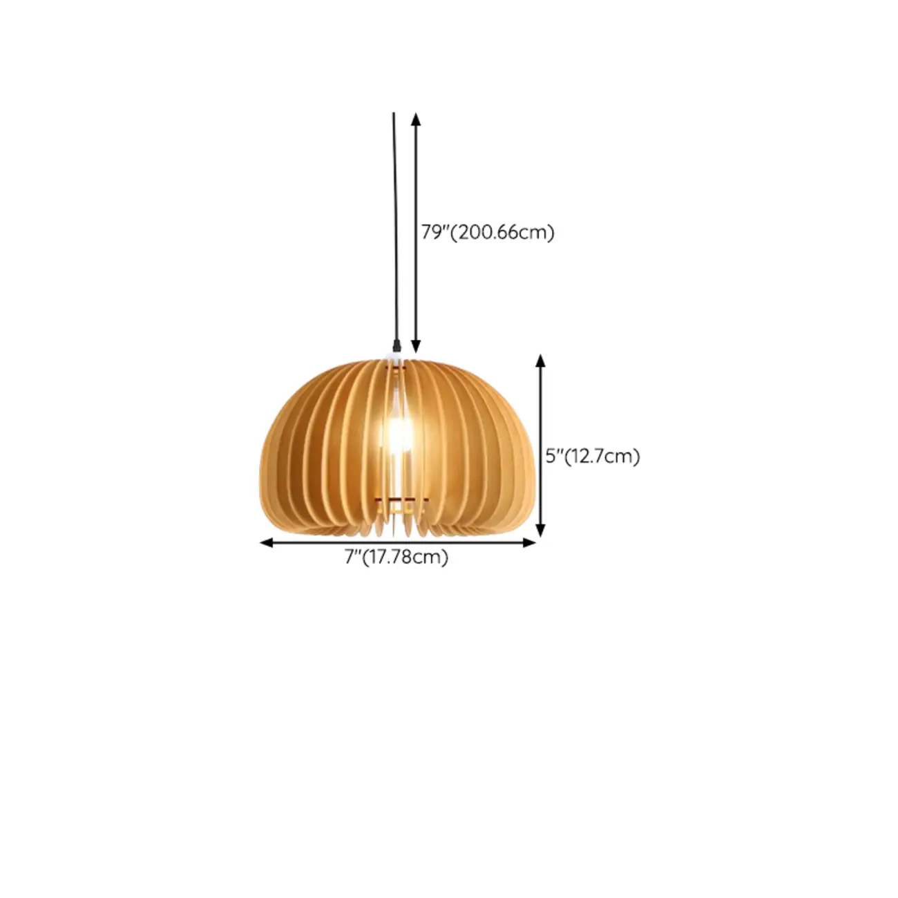 Modern Wood Drum Cord Hanging Pendant Light Image - 18 | homeyfad