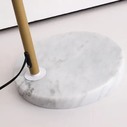 Modern Fabric Dome Metal Arc Floor Lamp Plug-In for Living Room Image - 11