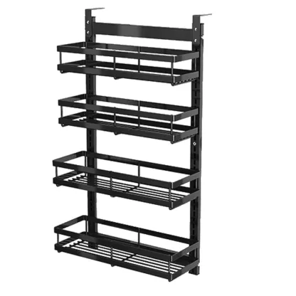 Casual Black Steel Wall Storage Shelf with 2 Shelves/4 Shelves for General Storage Image - 10