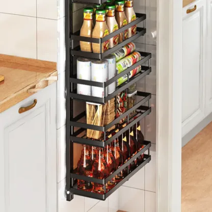 Casual Black Steel Wall Storage Shelf with 2 Shelves/4 Shelves for General Storage Image - 6