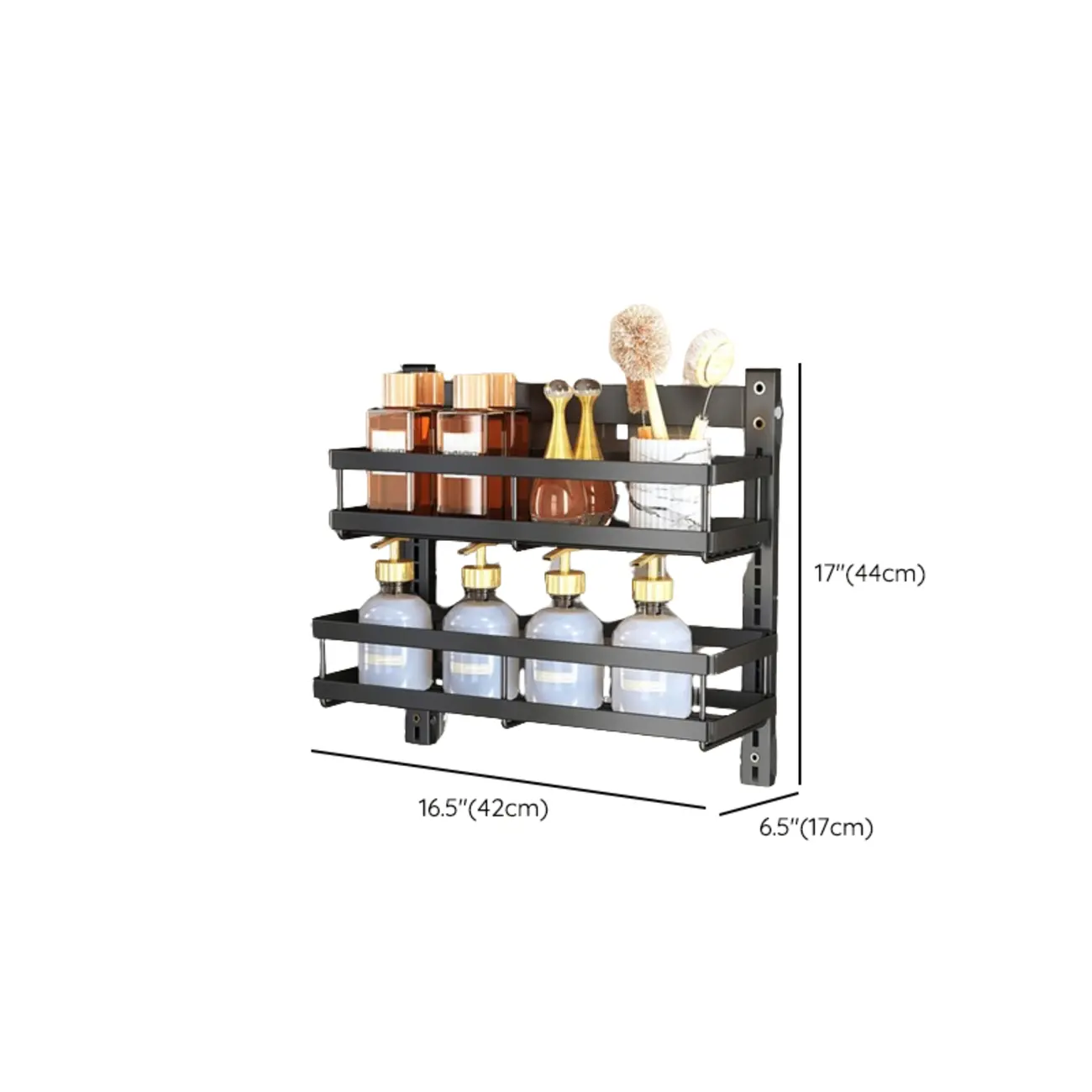 Casual Black Steel Wall Storage Shelf with 2 Shelves/4 Shelves for General Storage Image - 13 | homeyfad