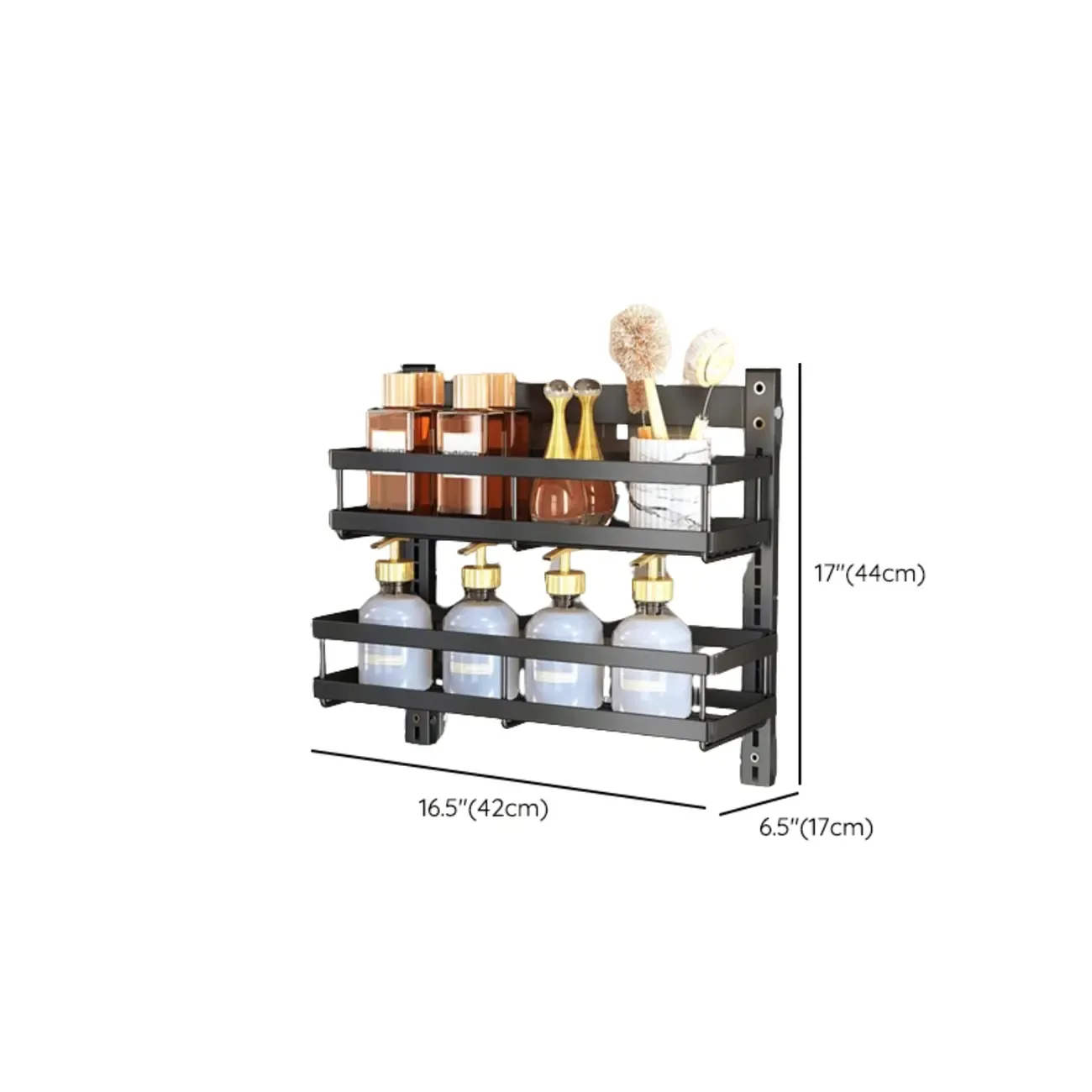 Casual Black Steel Wall Storage Shelf with 2 Shelves/4 Shelves for General Storage Image - 13