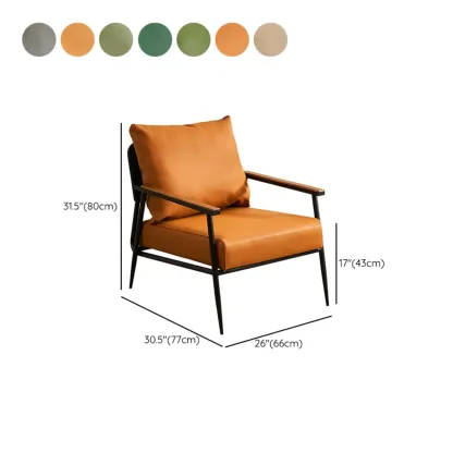 Durable Leather Accent Chair with Pillow for Living Room #size