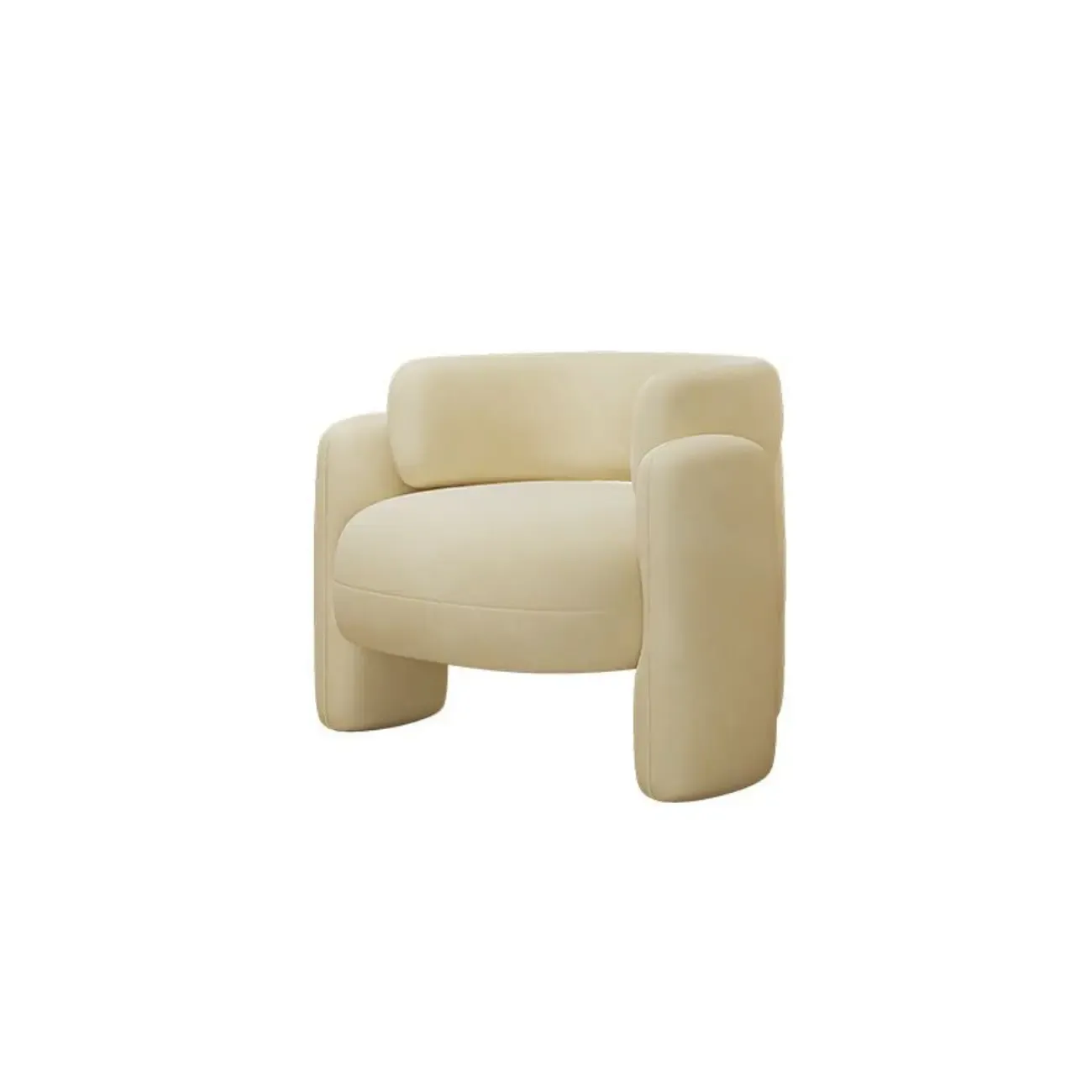 Stylish Fabric Accent Chair with Fixed Back for Living Room Image - 4