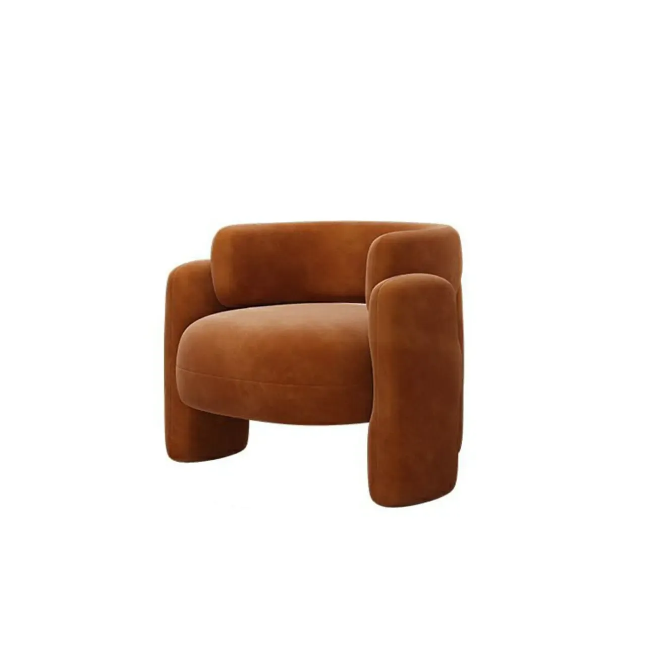 Stylish Fabric Accent Chair with Fixed Back for Living Room Image - 5