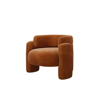 Stylish Fabric Accent Chair with Fixed Back for Living Room Image - 5