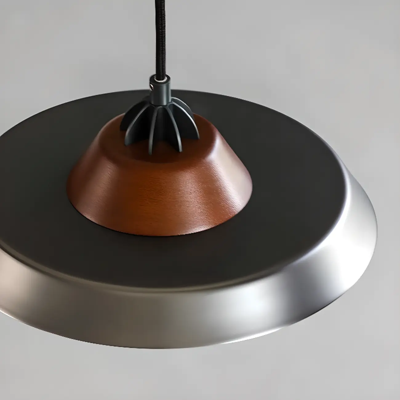 Contemporary Black Mini Pendant Light with Iron & Wood | homeyfad
