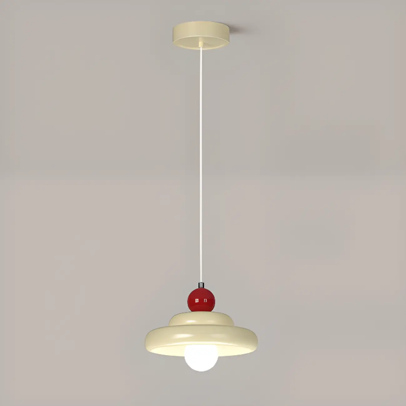 Modern Milk White Geometric Metal Pendant Light Image - 7 | homeyfad