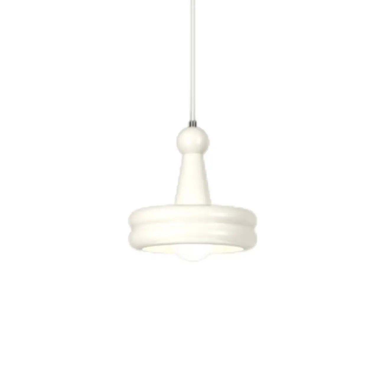 Modern Milk White Geometric Metal Pendant Light Image - 12 | homeyfad
