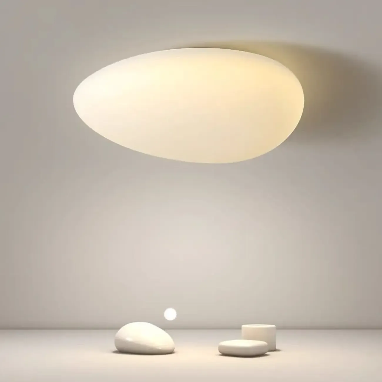 Modern Geometric Dimmable LED Flush Ceiling Light Image - 2