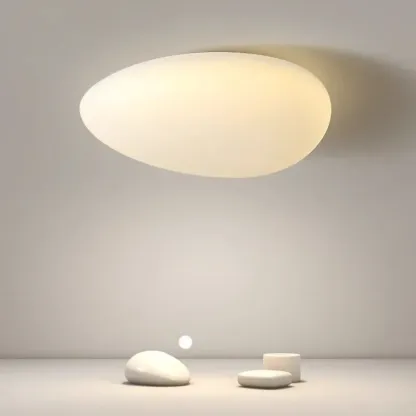 Modern Geometric Dimmable LED Flush Ceiling Light Image - 2