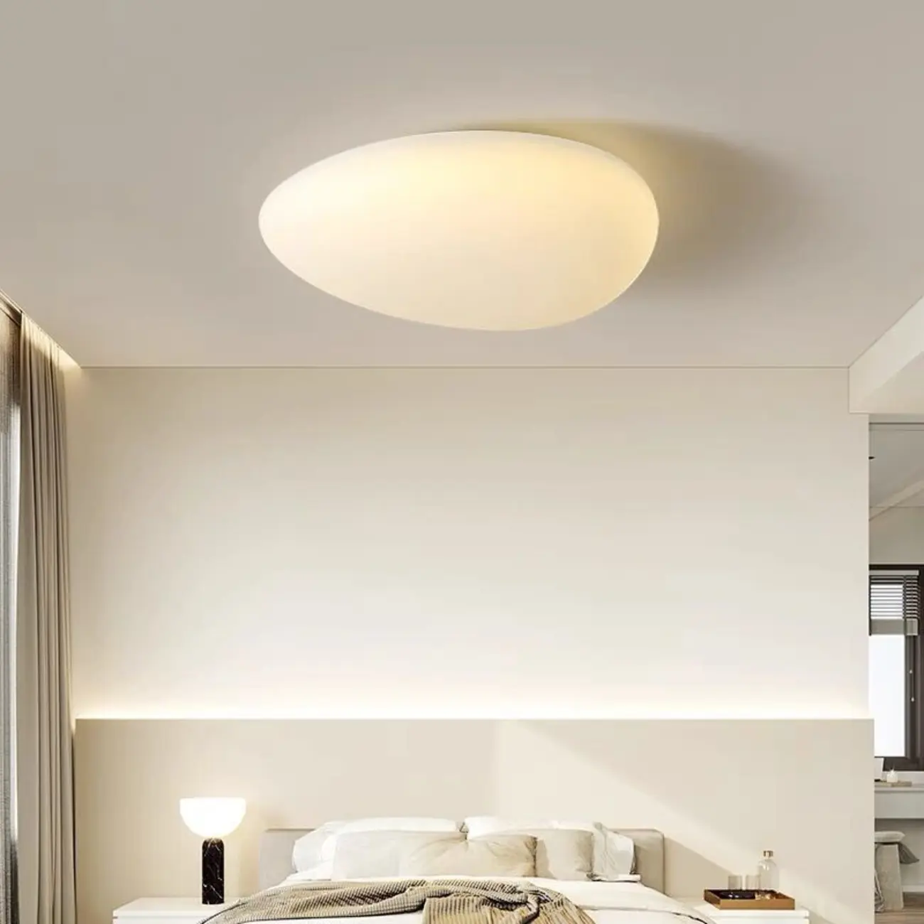 Modern Geometric Dimmable LED Flush Ceiling Light Image - 1 | homeyfad