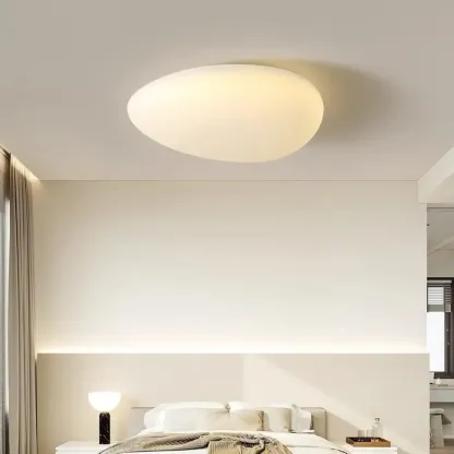 Modern Geometric Dimmable LED Flush Ceiling Light Image - 1
