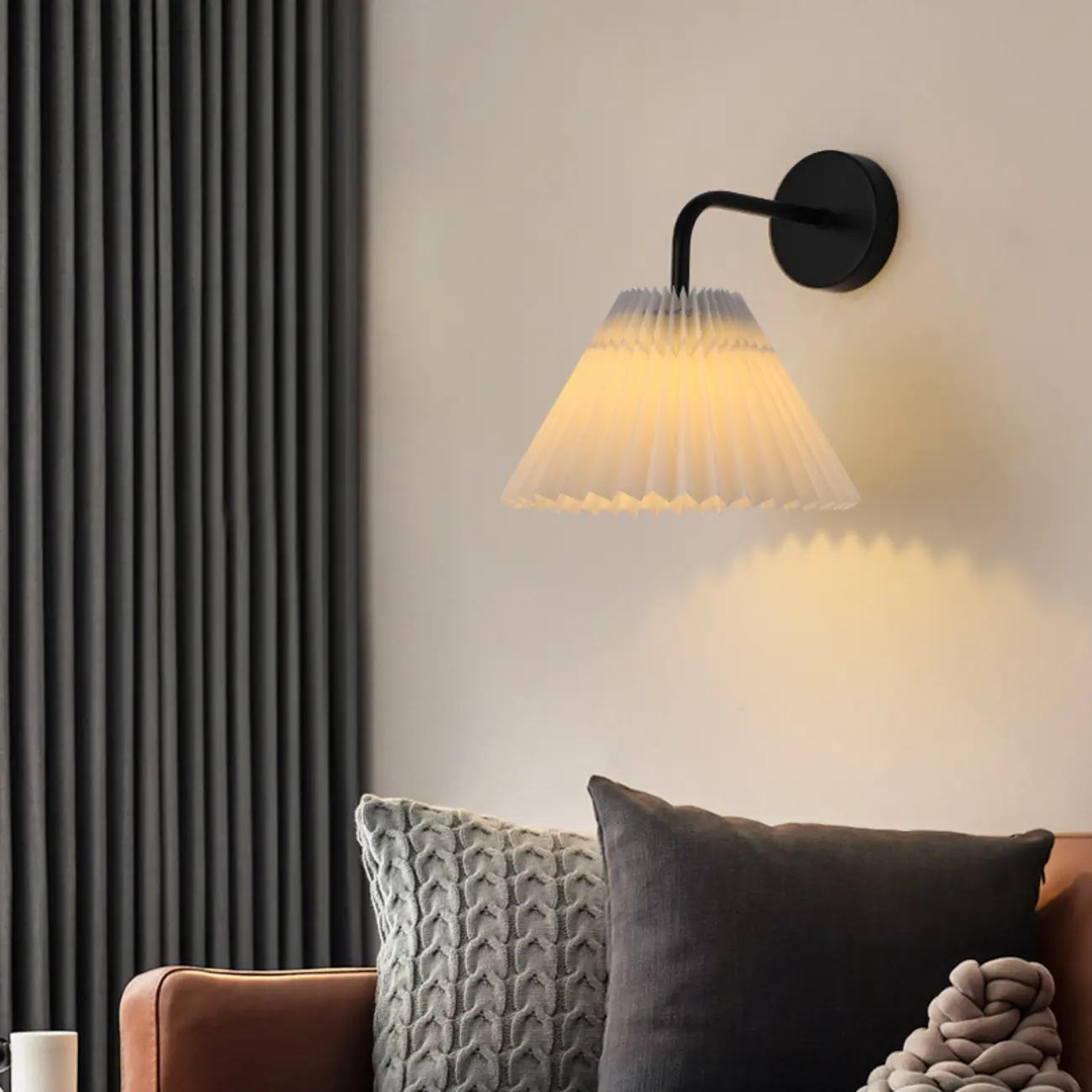 Vintage Cone Fabric Metal Fixture Wall Sconce Image - 4 | homeyfad