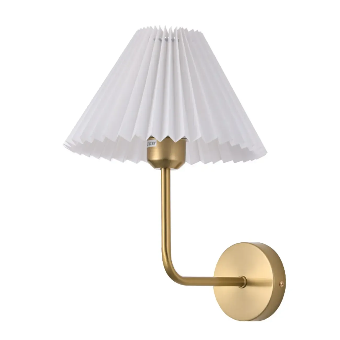 Vintage Cone Fabric Metal Fixture Wall Sconce Image - 5
