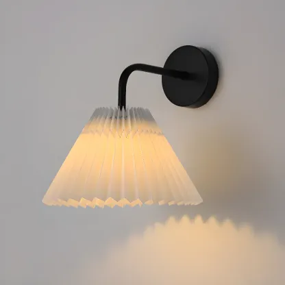Vintage Cone Fabric Metal Fixture Wall Sconce Image - 6